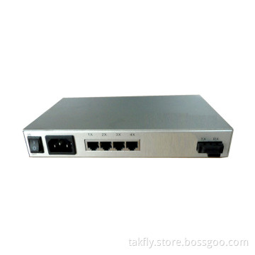 100m 1 Optical Port and 4 RJ45 Port Media Converter